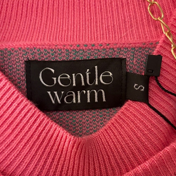 Pink and Green Checkered Turtleneck Sweater - free pink mini bag with purchase! - Picture 3 of 5